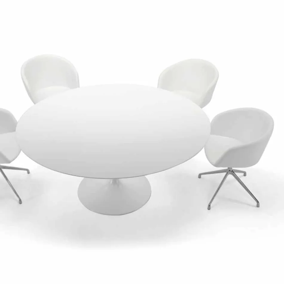 Round Dining Table with Laminate Top Made in Italy - Dollars Viadurini