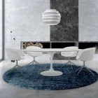 Round Dining Table with Laminate Top Made in Italy - Dollars Viadurini