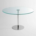 Round Dining Table with Extralight Glass Top Made in Italy - Dolce