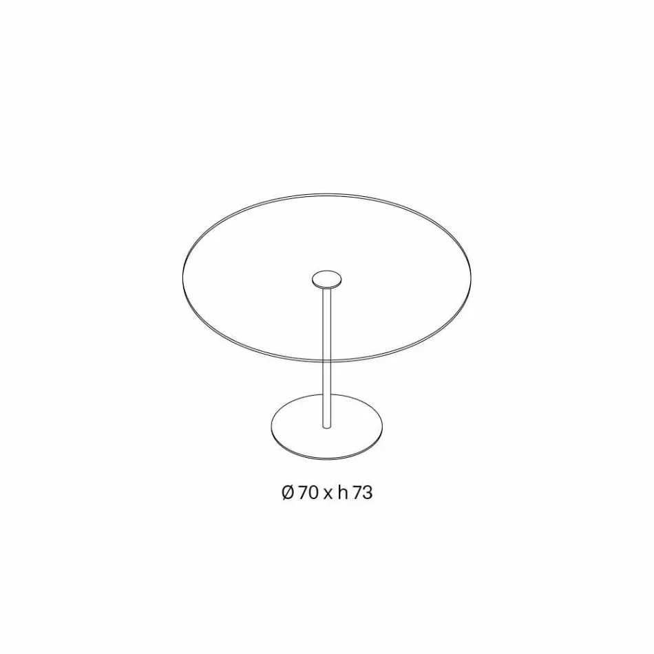 Round Dining Table with Extralight Glass Top Made in Italy - Dolce Viadurini