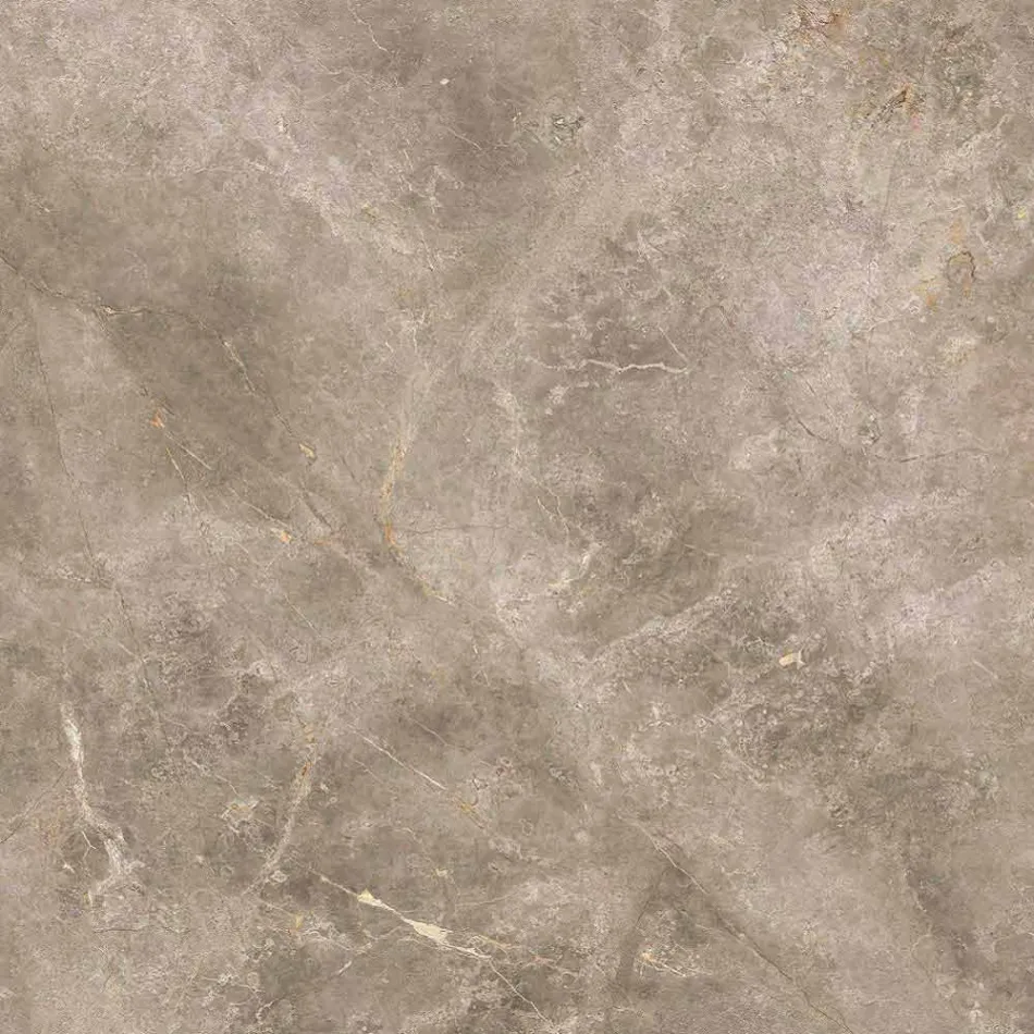 Round Design Dining Table in Polished Stoneware and Wood Made in Italy - Madame Viadurini