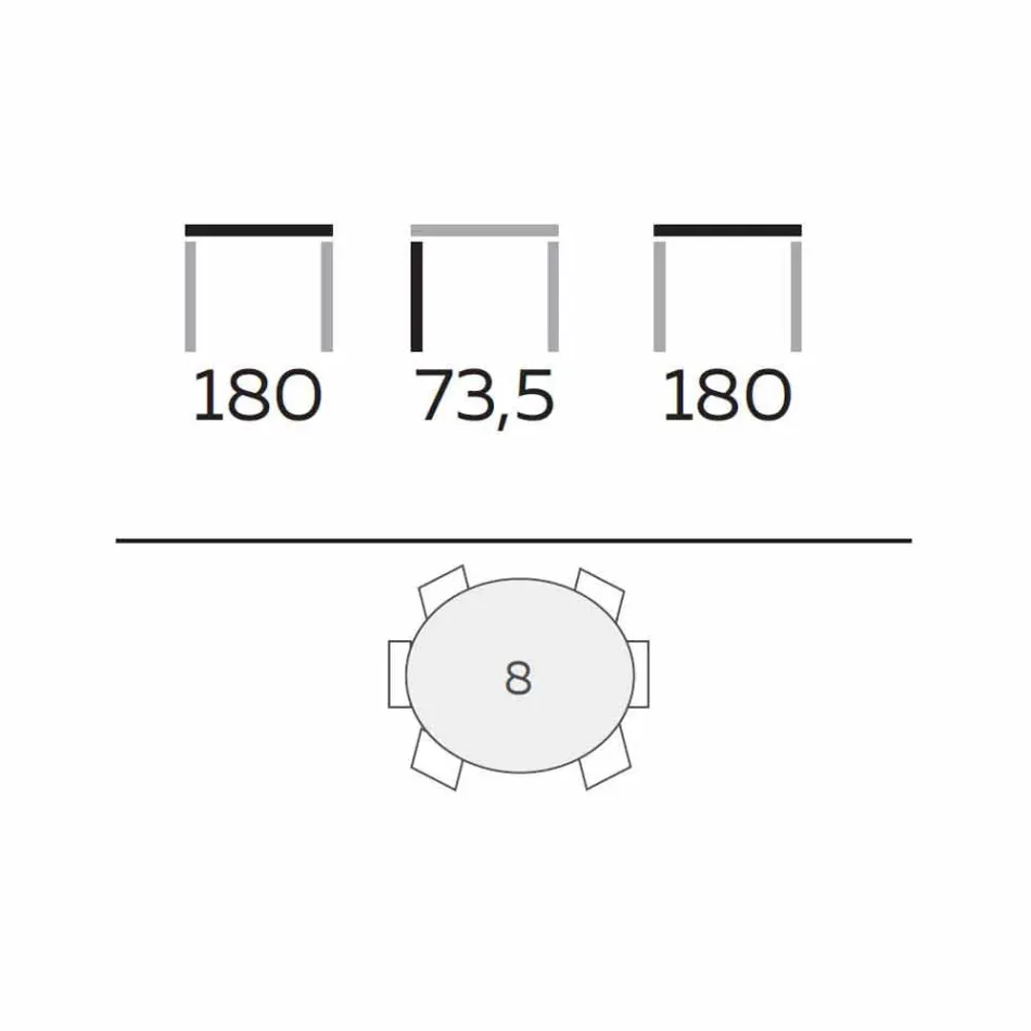 Round Design Dining Table in Polished Stoneware and Wood Made in Italy - Madame Viadurini