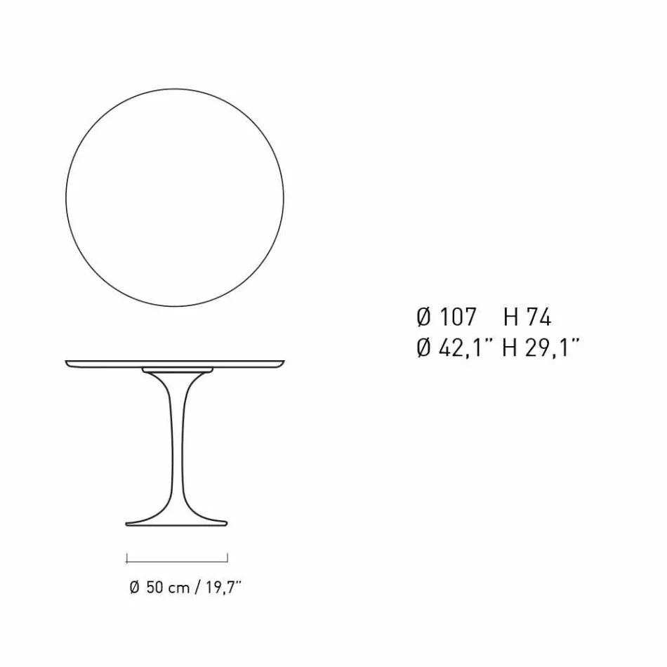 Round Dining Table in Marble and Painted Aluminum Made in Italy - Superb Viadurini
