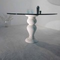 Round dining table made of crystal and natural stone Edipo