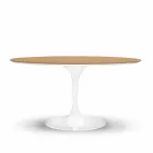 Round Dining Table with Precious Made in Italy Veneered Top - Dollars Viadurini