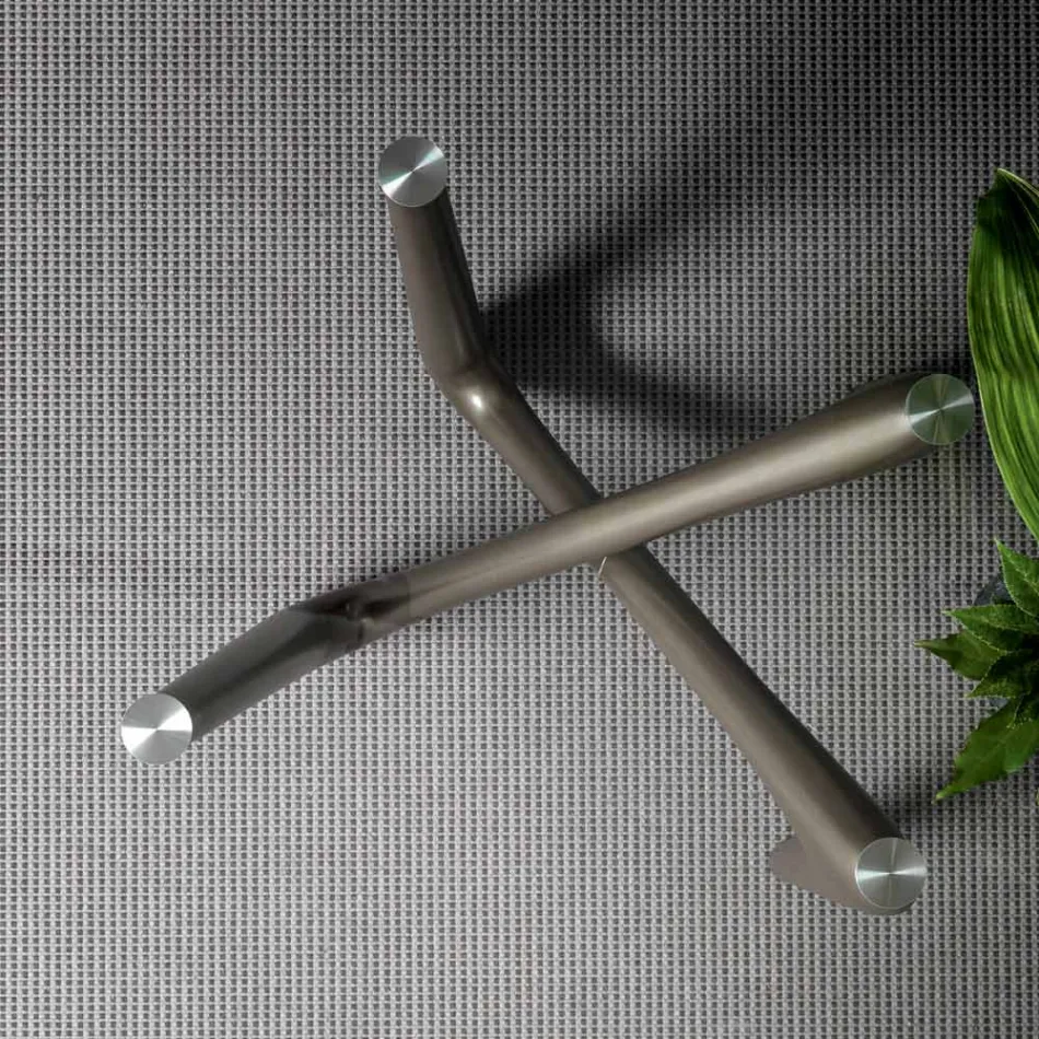 Round Dining Table in Transparent Glass and Polyurethane Legs - Stalto Viadurini