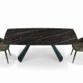 Extendable Living Room Table with Ceramic Barrel Top Made in Italy - Glasses