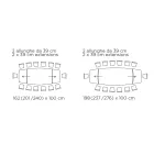 Extendable Living Room Table with Barrel-Shaped Top in Ceramic Made in Italy - Glasses Viadurini