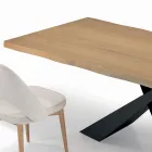 Fixed Living Room Table with Debarked Edge Made in Italy - Holidays Viadurini