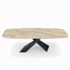 Fixed Living Room Table with Ceramic Top Made in Italy - Holidays Viadurini