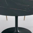 Fixed Round Living Room Table in Laminate and Aluminum Made in Italy - Dollars Viadurini