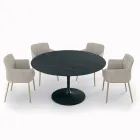 Fixed Round Living Room Table in Laminate and Aluminum Made in Italy - Dollars Viadurini