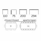 Extendable Design Table Up to 294 cm in Wood and Metal Made in Italy - Nuzzo Viadurini