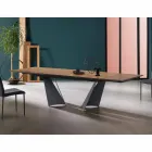 Extendable Design Table Up to 294 cm in Wood and Metal Made in Italy - Nuzzo Viadurini