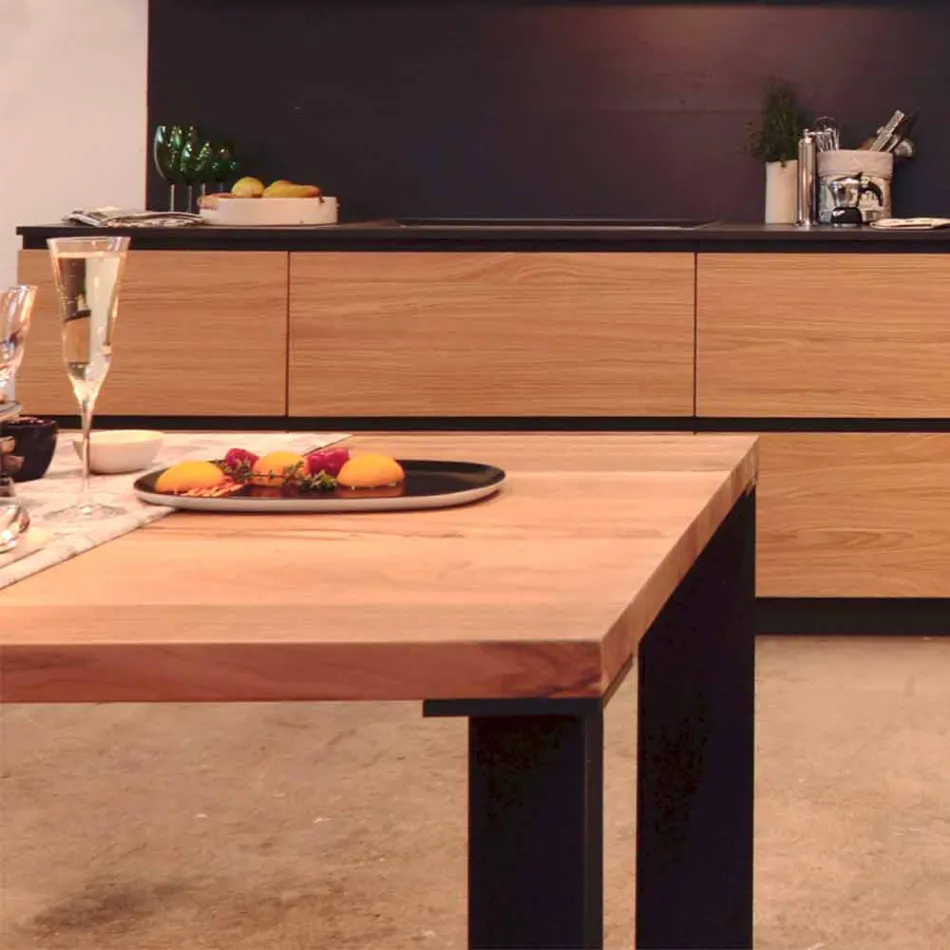 Modern design table in natural walnut wood, L180xP90cm, Yvonne Viadurini