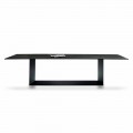 Design Table in Matt Noir Desir Ceramic and Metal Made in Italy - Dark Brown