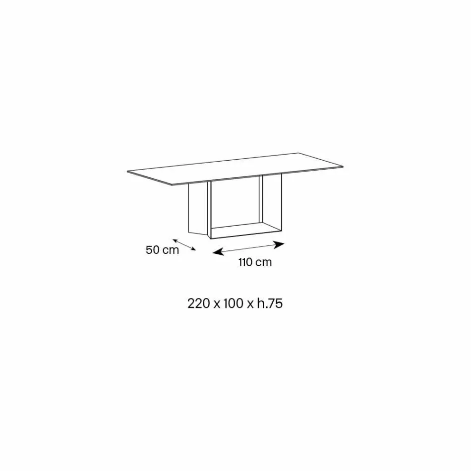 Design Table in Matt Noir Desir Ceramic and Metal Made in Italy - Dark Brown Viadurini