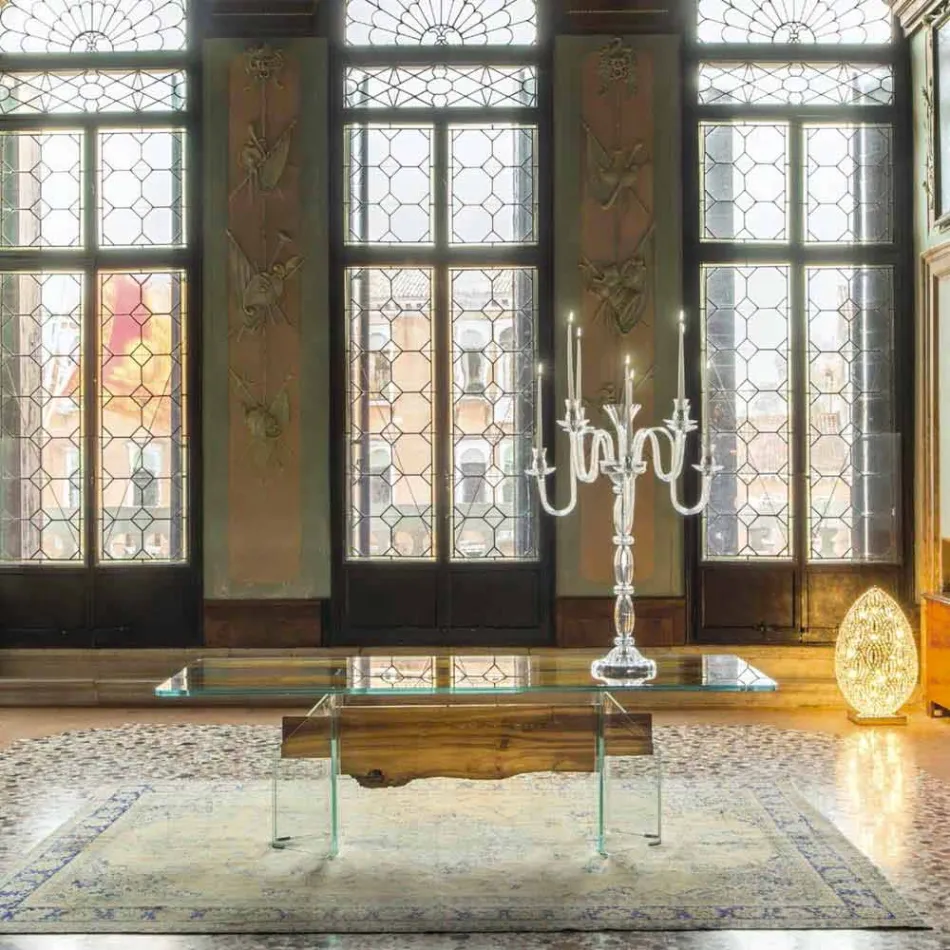 of dolphin wooden design table and Venice Venetian glass Viadurini