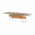 Rectangular table Venezia, made of Venice briccola wood and glass