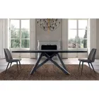 Design Table in Wood and Steel up to 12 Seats Made in Italy – Settimmio Viadurini