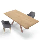 Design Table in Wood and Steel up to 12 Seats Made in Italy – Settimmio Viadurini