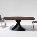 Modern design table in glass-ceramic made in Italy, Clark