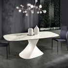 Modern design ceramic glass table made in Italy, Clark Viadurini
