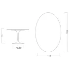 Eero Saarinen Table H 74 with Oval Top in Gold Calacatta Marble Made in Italy - Scarlet Viadurini