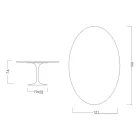 Eero Saarinen Table H 74 with Oval Top in Gold Calacatta Marble Made in Italy - Scarlet Viadurini