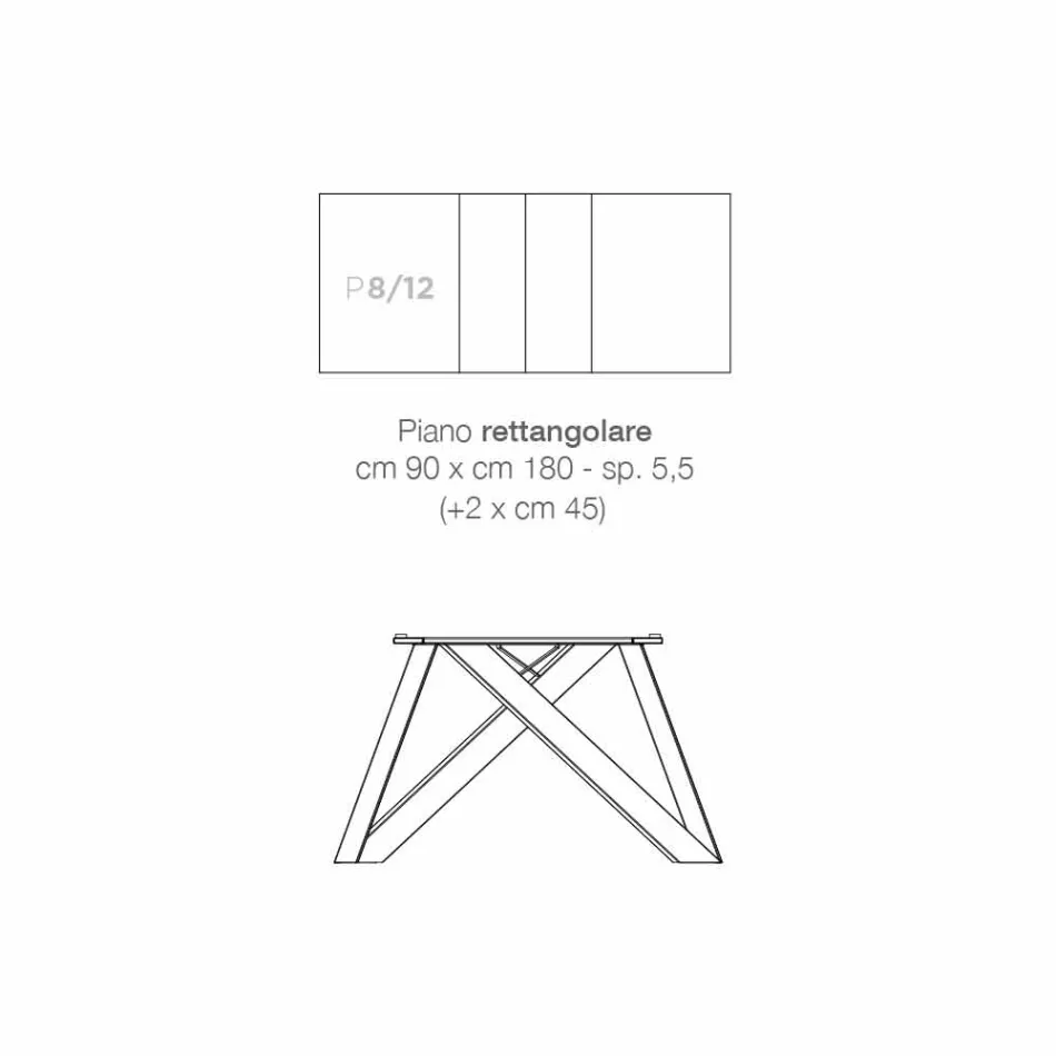 Modern extensible table made of made in Italy melamine wood, Wilmer Viadurini