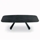 Fixed Table with Black Steel Base and Laminate Top Made in Italy - Glasses Viadurini