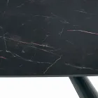 Fixed Table with Black Steel Base and Laminate Top Made in Italy - Glasses Viadurini