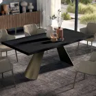 Fixed Table with Irregular Debarked Edge Made in Italy - Glasses Viadurini