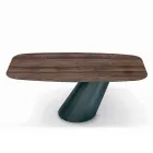Fixed Table with Barrel-Shaped Laminate Top Made in Italy - Trousers Viadurini