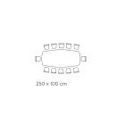 Fixed Dining Table with Barrel-Shaped Top in Ceramic Made in Italy - Glasses Viadurini