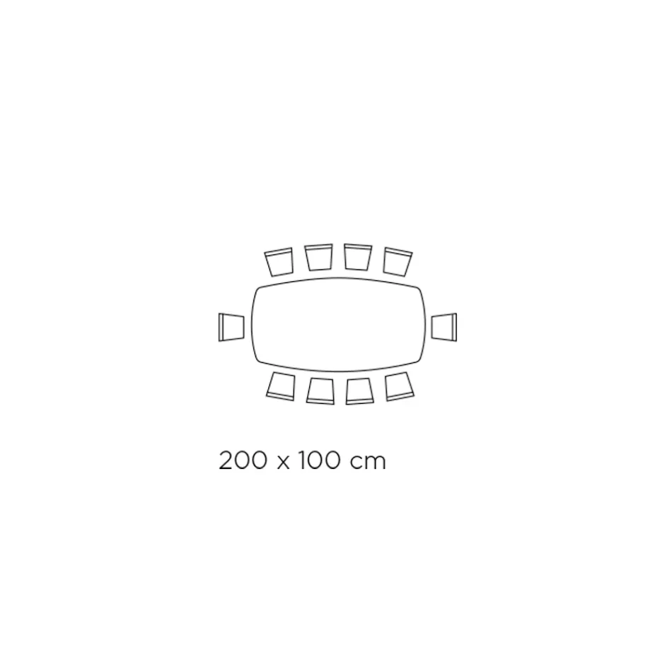 Fixed Dining Table with Barrel-Shaped Top in Ceramic Made in Italy - Glasses Viadurini