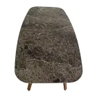 Fixed Dining Table in Polished Emperador Ceramic Made in Italy - North Viadurini