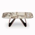 Fixed Living Room Table with Wooden Base Made in Italy - Equatore