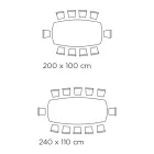 Fixed Living Room Table with Wooden Base Made in Italy - Equatore Viadurini