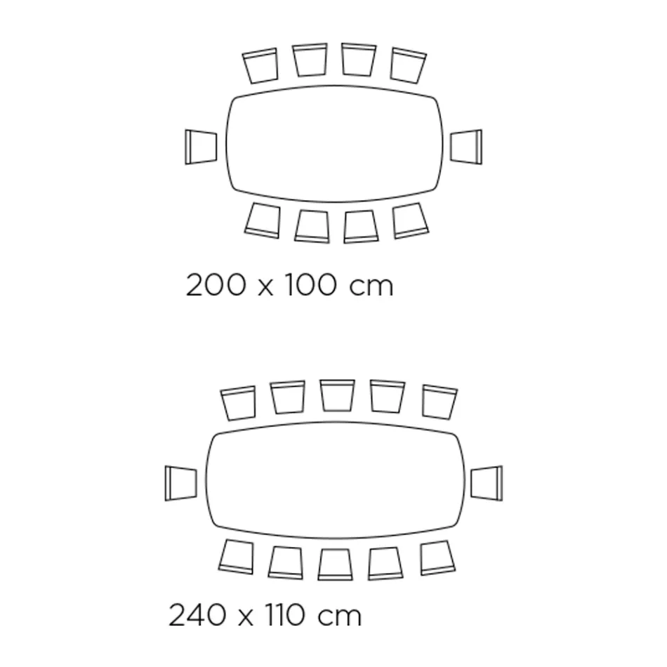 Fixed Living Room Table with Wooden Base Made in Italy - Equatore Viadurini