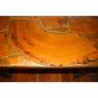 Fixed table of rectangular wood and resin design made in Italy Jam Viadurini