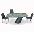 Fixed Steel Table and Ceramic Top Made in Italy - Trousers Viadurini