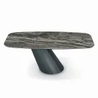 Fixed Steel Table and Ceramic Top Made in Italy - Trousers Viadurini