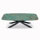 Fixed Table in Polished Amazonite Ceramic Made in Italy - Grotta Viadurini