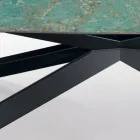Fixed Table in Polished Amazonite Ceramic Made in Italy - Grotta Viadurini