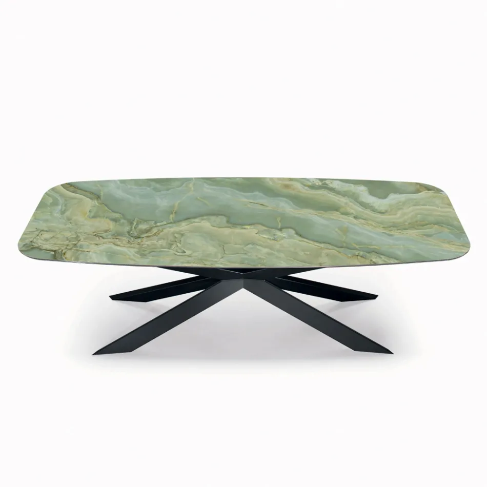 Fixed Ceramic Table in Different Finishes and Sizes Made in Italy - Grotta Viadurini