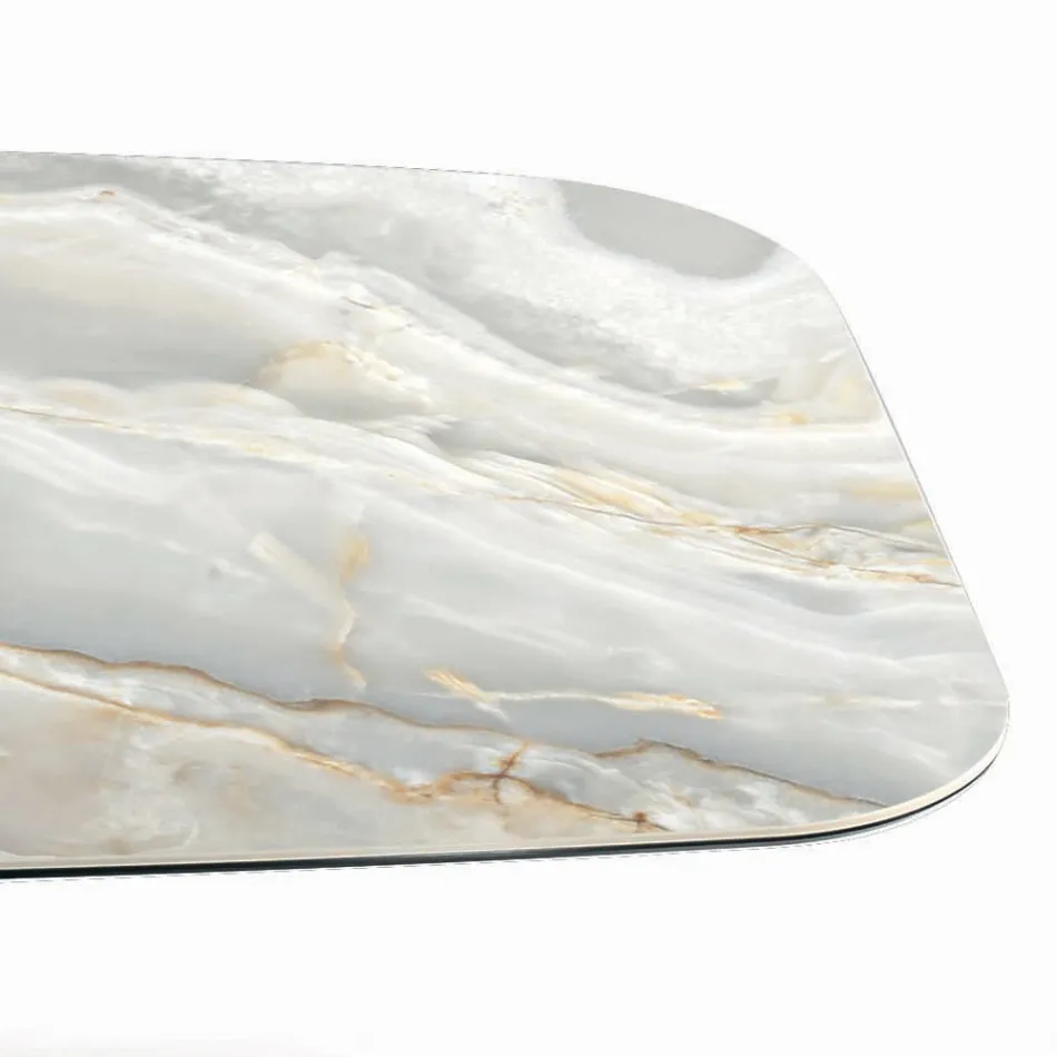 Fixed Ceramic Table in Different Finishes and Sizes Made in Italy - Grotta Viadurini