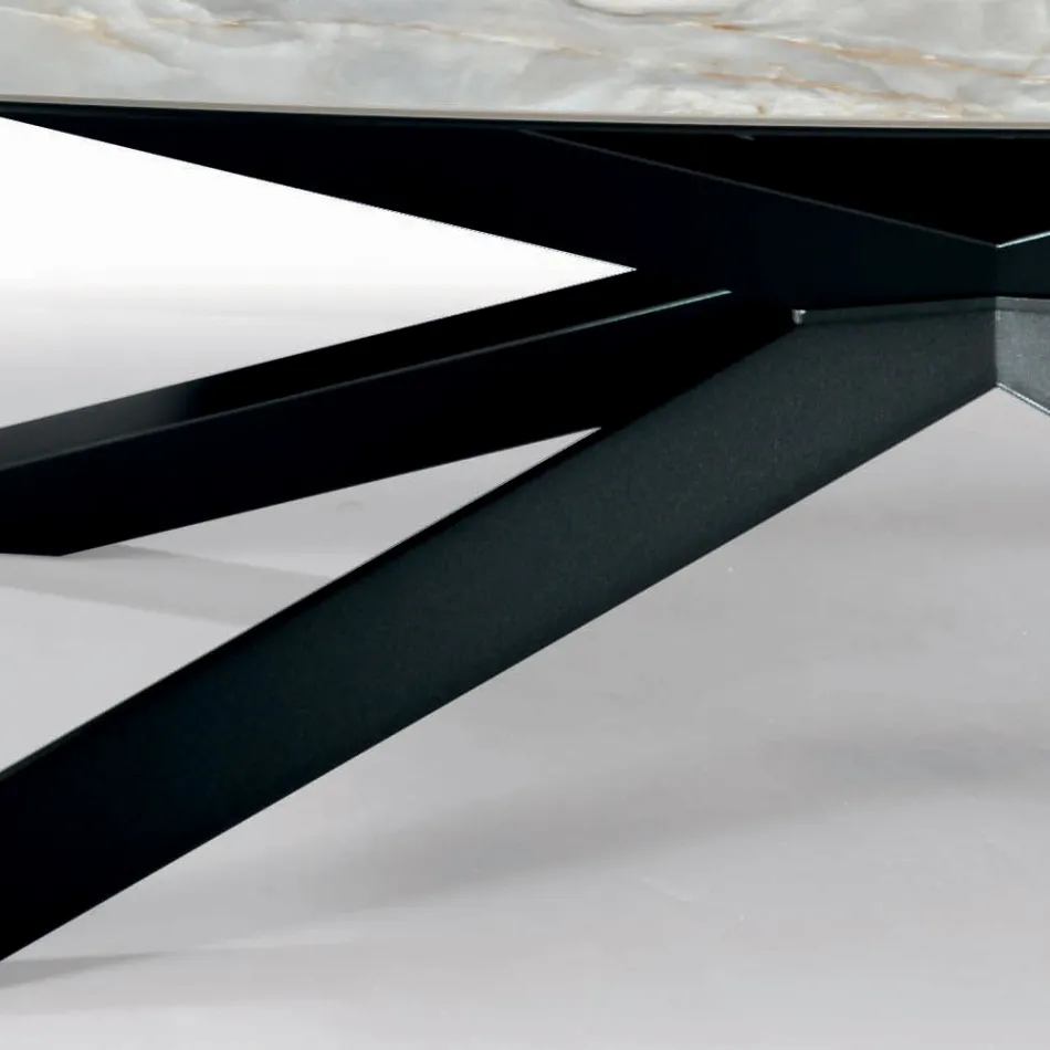 Fixed Ceramic Table in Different Finishes and Sizes Made in Italy - Grotta Viadurini
