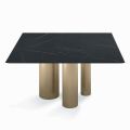 Fixed Square Table in Laminate and Steel Made in Italy - Scissors