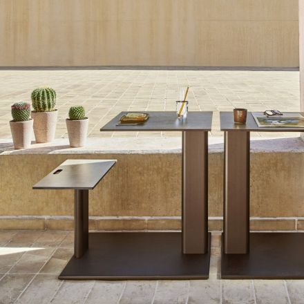 Garden Table with Aluminum Seat Made in Italy - Plinto by Varaschin Viadurini